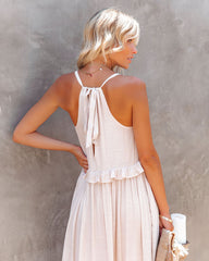 Brave Soul Pocketed Halter Maxi Dress - Champagne Insstreet