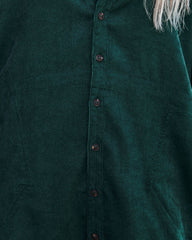 Brayden Corduroy Pocketed Button Down Tunic - Pine - FINAL SALE Insstreet