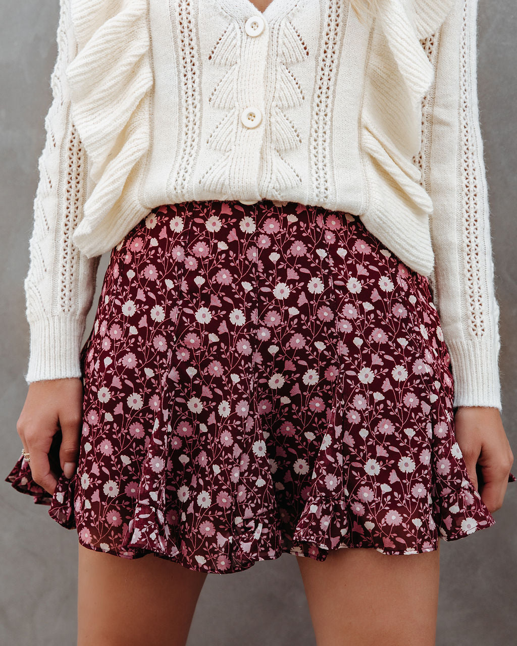 Briar Floral Ruffle Mini Skort Ins Street