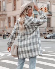 Bridgeview Pocketed Plaid Coat - Grey - FINAL SALE Ins Street