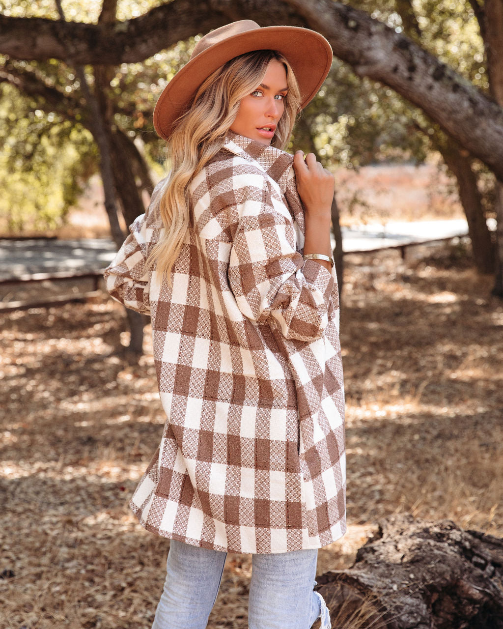 Bridgeview Pocketed Plaid Coat - Mocha - FINAL SALE Ins Street