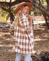 Bridgeview Pocketed Plaid Coat - Mocha - FINAL SALE Ins Street