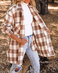 Bridgeview Pocketed Plaid Coat - Mocha - FINAL SALE Ins Street