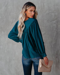 Bright As A Button Blouse - Dark Teal - FINAL SALE Ins Street