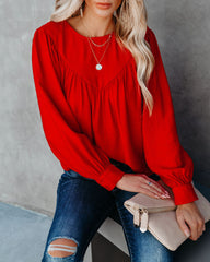 Bright As A Button Blouse - Red - FINAL SALE Ins Street