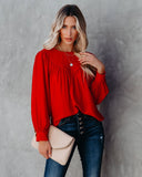 Bright As A Button Blouse - Red - FINAL SALE Ins Street