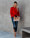 Bright As A Button Blouse - Red - FINAL SALE Ins Street
