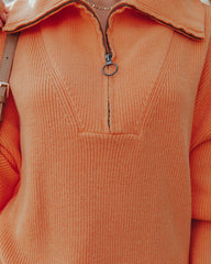 Brisk Half Zip Knit Sweater - Orange - FINAL SALE Ins Street