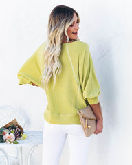 Brison Cotton Blend French Terry Pullover - Lime Ins Street