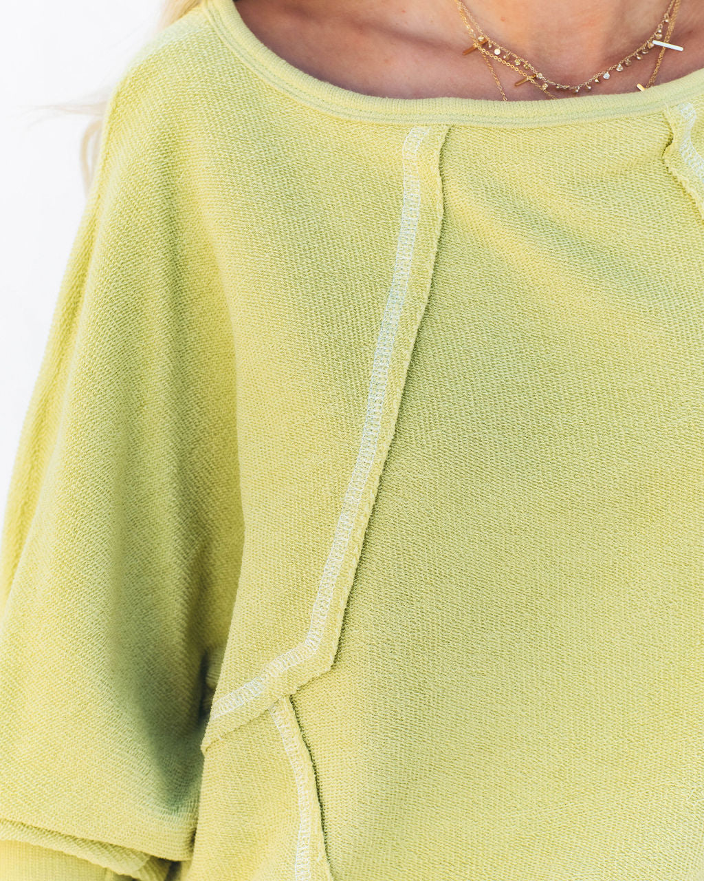 Brison Cotton Blend French Terry Pullover - Lime Ins Street