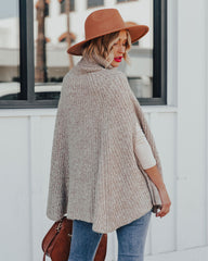 Brodie Turtleneck Knit Poncho Sweater Ins Street