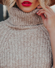 Brodie Turtleneck Knit Poncho Sweater Ins Street