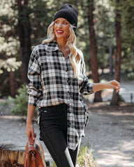 Bruno Cotton Blend Plaid Button Down Tunic - FINAL SALE Ins Street