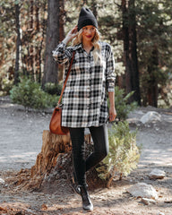 Bruno Cotton Blend Plaid Button Down Tunic - FINAL SALE Ins Street