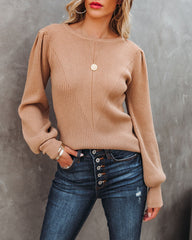 Bubble Over Ribbed Knit Sweater - Coffee - FINAL SALE Ins Street