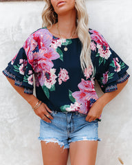 Bursting Blooms Floral Blouse Ins Street