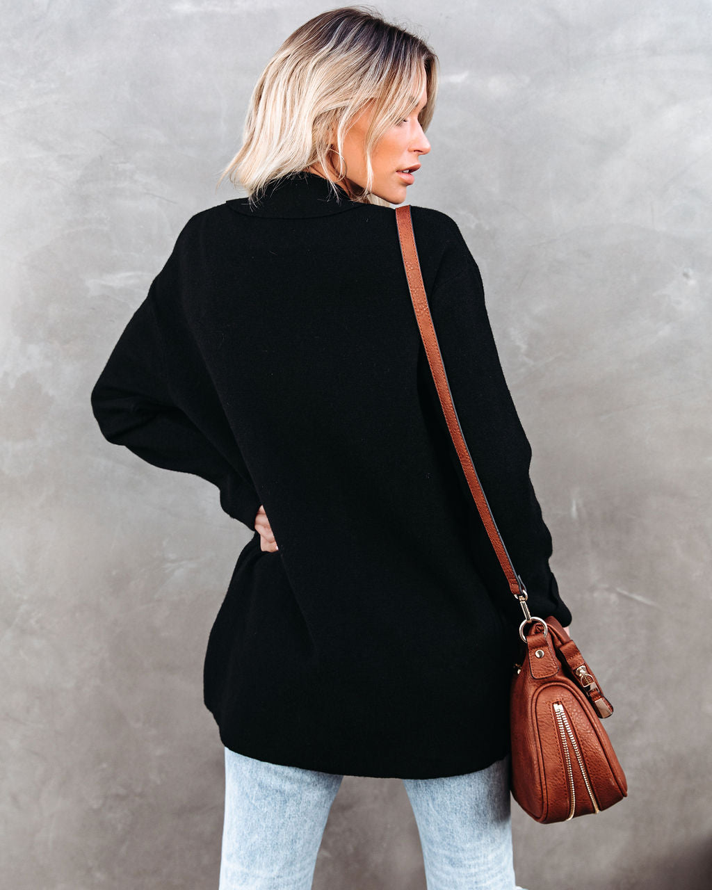 Business Casual Pocketed Knit Blazer - Black Ins Street