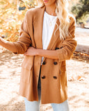 Business Casual Pocketed Knit Blazer - Camel Ins Street