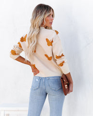 Butterflies Knit Sweater - Cream Ins Street