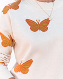 Butterflies Knit Sweater - Cream Ins Street
