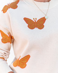 Butterflies Knit Sweater - Cream Ins Street