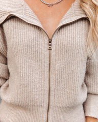 Buxton Zip Up Knit Sweater - Mocha - FINAL SALE Ins Street