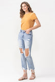 Lovervet Full Size Amari Destroyed High Rise Crop Straight Jeans Ins Street