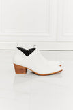 MMShoes Trust Yourself Embroidered Crossover Cowboy Bootie in White Ins Street