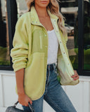Cabin Pocketed Fleece Jacket - Lime Green - FINAL SALE Ins Street