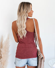 PREORDER - Cactus Washed Cotton Racerback Tank - Merlot Ins Street