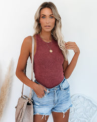 PREORDER - Cactus Washed Cotton Racerback Tank - Merlot Ins Street