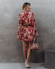 Calgary Floral Velvet Tie Dress Ins Street