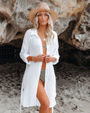 Calm Waters Cover-Up Shirt Dress - Off White Ins Street
