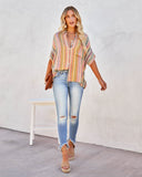 Camille Striped Woven Button Down Top - Yellow Multi Ins Street