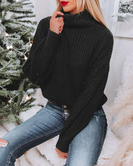 Camrie Cowl Neck Knit Sweater - Black - FINAL SALE Ins Street