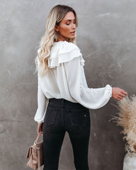 Candle In The Wind Textured Ruffle Blouse - FINAL SALE Ins Street