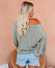 Capitol Reef V-Neck Knit Pocket Top - Olive Ins Street