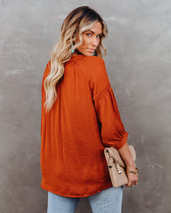 Carla Embossed Button Down Blouse - Rust - FINAL SALE Ins Street