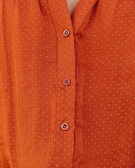 Carla Embossed Button Down Blouse - Rust - FINAL SALE Ins Street