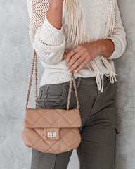 Carleen Quilted Chain Crossbody Bag - Natural Ins Street