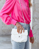 Carleen Quilted Chain Crossbody Bag - White Ins Street