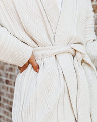 Carnaby Belted Cable Knit Cardigan - Cream - FINAL SALE Ins Street