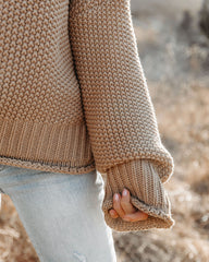 Carried Away Cotton Turtleneck Sweater - Latte Ins Street