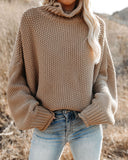 Carried Away Cotton Turtleneck Sweater - Latte Ins Street