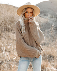 Carried Away Cotton Turtleneck Sweater - Latte Ins Street