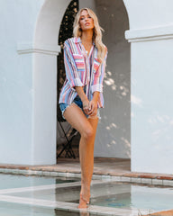 Carrigan Striped Button Down Top Ins Street