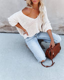 Carry On Knit V-Neck Sweater - Almond - FINAL SALE Ins Street