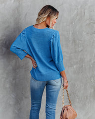 Carter Puff Sleeve Knit Top - Blue Ins Street