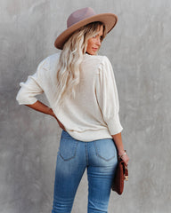 Carter Puff Sleeve Knit Top - Cream Ins Street