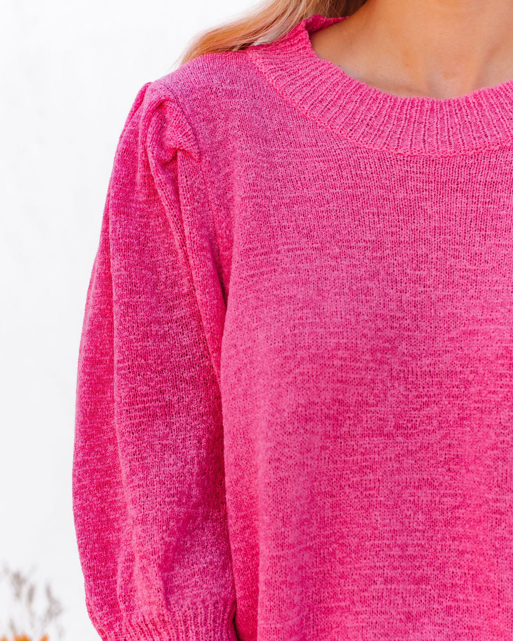 Carter Puff Sleeve Knit Top - Pink Ins Street